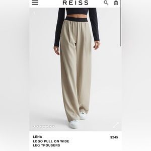 Reiss London Lena Logo Pull On Wide Leg Trousers